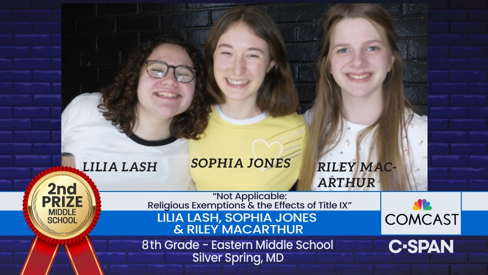 2022 Second Prize Middle School – “Not Applicable: Religious Exemptions and the Effects of Title IX”